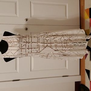 Beautiful APT 9 Cream and Tan Colored Floor Length Dress Size M